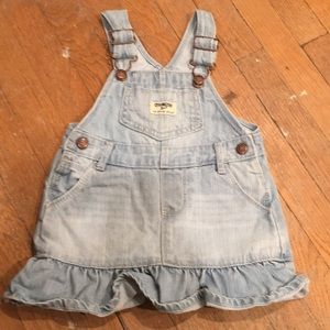 Oshkosh ruffle skirt jumper overall
